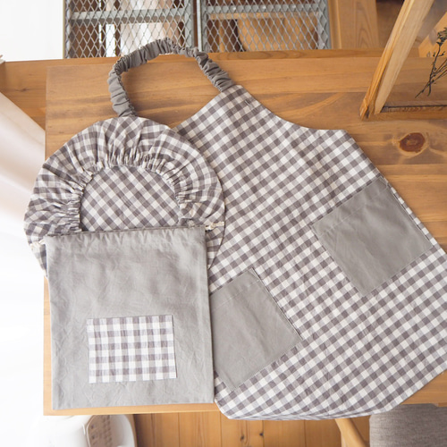 Lovers様確認用 エプロン ローマー 給食帽 収納袋 