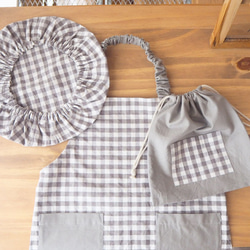 セット】給食帽子と子ども用エプロンセット（M） その他入園グッズ