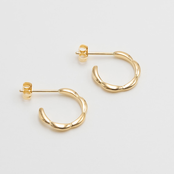 Ripple Earrings S Gold 1枚目の画像