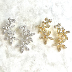 pepe フラワー大ぶりウェディングピアス/ 大人花嫁 イヤリングに加工