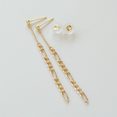K18 ピアス チェーン 18金 揺れる ロング チェーンピアス 18k K18 ピアス チェーン 18金 揺れる ロング チェーンピアス 18k