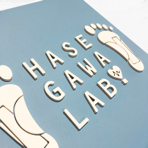 ブルーグレーの二重看板【オーダーメイド】 表札・ネームプレート