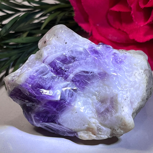 シェブロンアメジスト ツイン 紫水晶 ラフストーン 原石 【公式通販】