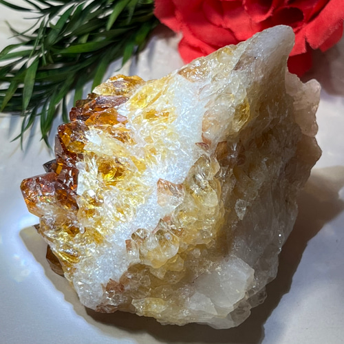 シトリンオンシトリン໒꒱ ̖́- シトリンクォーツ 原石 クラスター