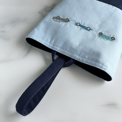 水色・2点セット】サイズ選択可・車の刺繍・レッスンバッグ 水色・2点セット】サイズ選択可・車の刺繍・レッスンバッグ
