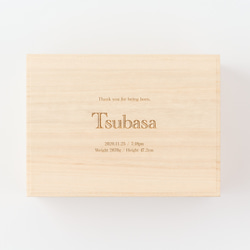 【名入れ無料！】メモリアルボックス（L） 出産祝い 日本製 桐箱 木製 ギフト 出生情報 べビー 収納BOX  誕生日 8枚目の画像