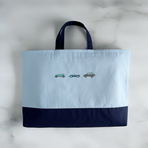3点セット】サイズ選択可・車の刺繍・レッスンバッグ・上履き袋
