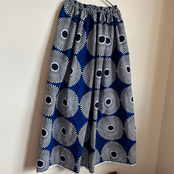アフリカン　ギャザースカート♪ アフリカンファブリック　アフリカ生地　アフリカ布　アフリカプリント　キテンゲ　パーニュ 2枚目の画像