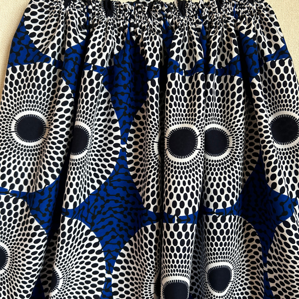 アフリカン　ギャザースカート♪ アフリカンファブリック　アフリカ生地　アフリカ布　アフリカプリント　キテンゲ　パーニュ 4枚目の画像
