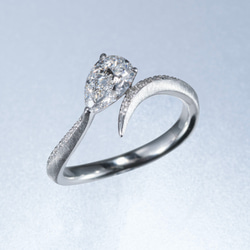 D0.5ct 人気のテーパーカットK18WG 天然ダイヤモンドデザイン リング D0 5ct 人気のテーパーカットK18WG 天然ダイヤモンドデザイン