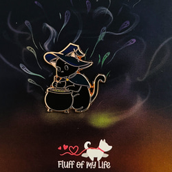 ハロウィンパッチンピン☆たてねこ ハロウィン】 かわいいネコのかぼちゃに入ったピンバッチ