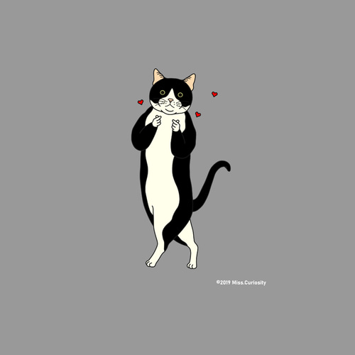 スウェット キュンです 白黒猫 スウェット・トレーナー Miss