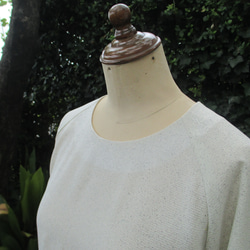 絽のベージュ地訪問着から作った　お袖と裾にギャザーを入れたブラウスです。 6枚目の画像