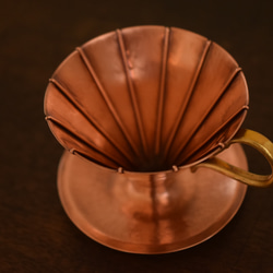 銅のコーヒードリッパー　リブ付き(円錐型・1〜2杯用)  ※受注品 5枚目の画像