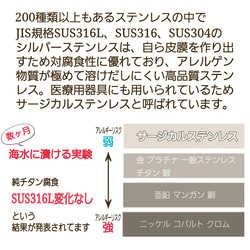 サージカルステンレス つけっぱなしネックレス 金属アレルギー対応 SUS316L つけっぱなし入浴OK 7枚目の画像