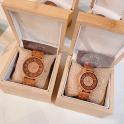 腕時計　木製　レディース　可愛い　おしゃれ　赤いサクラ材　竹製プレゼント箱付き　 7枚目の画像