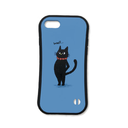 【あどけない動物】選べる６色　黒猫のグリップスマホケース 8枚目の画像