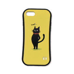 【あどけない動物】選べる６色　黒猫のグリップスマホケース 5枚目の画像