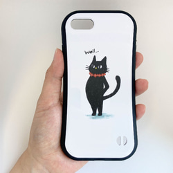 【あどけない動物】選べる６色　黒猫のグリップスマホケース 9枚目の画像