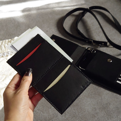 【別売】スマホポシェット用革製ファイル【3色・名入れ可】【札ばさみ・カードケース・チケットケース・マスクケース】 5枚目の画像