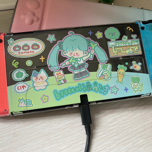 Nintendo Switch OLED ケース 兎と大根レバーケース 初音ミク Miku