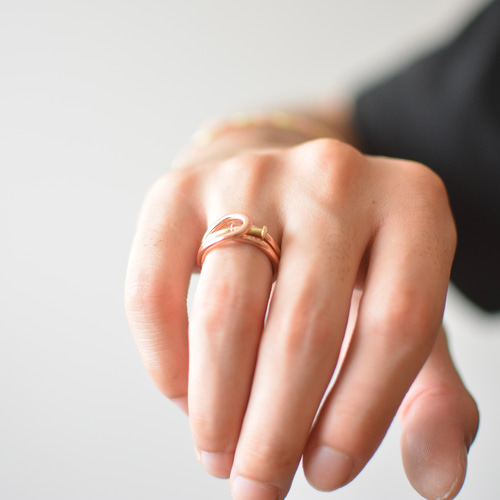 真鍮×銅 バイカラー 釘のリング 銅ベース 指輪・リング SRA-net 通販