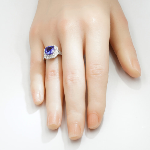 クッションカットヘイローリング H10830-3（4週間発送） 指輪・リング  