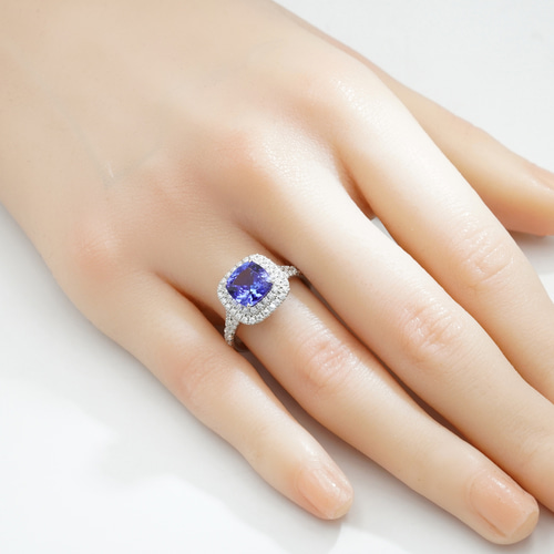 クッションカットヘイローリング H10830-3（4週間発送） 指輪・リング  