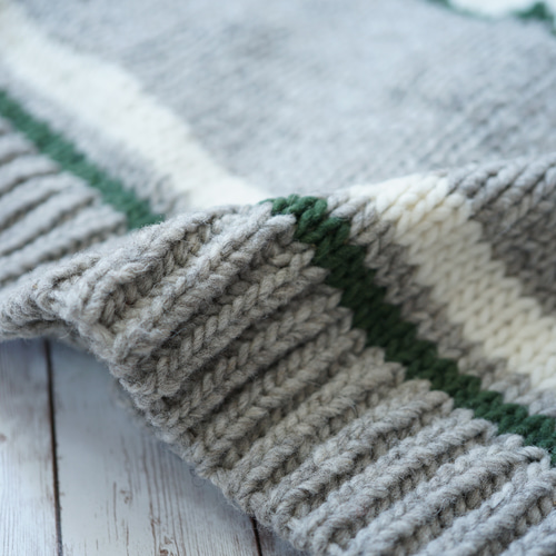 完売】ローゲージウール・へちま衿カウチンニットジャケット（N-430076