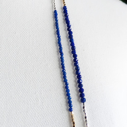 重ねるほど軽やか❀春風ブルー 天然石ラピスラズリ&アフリカンターコイズ シルバー派ゴールド派もブルーロングネックレス 20枚目の画像