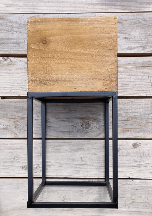 アイアンスタンド・ウッドボックス大　観葉植物　お洒落インテリア　モダン鉢カバー　プランター　　 6枚目の画像