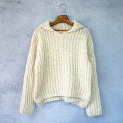 ☆SALE【即納可】ふわふわベビーアルパカ畦編みセーラーカラー