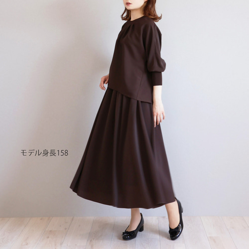 リラックスフォーマル◎】ストレッチパウダーサテン ロング リラックスフォーマル◎】ストレッチパウダーサテン ロング