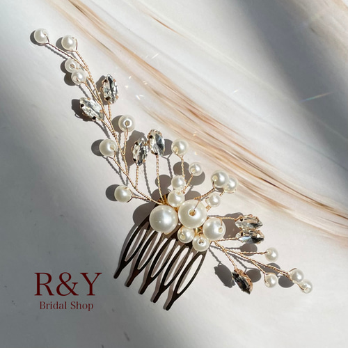 H-44】ヘッドドレス ウェディング パール 髪飾り 結婚式 H-44】ヘッドドレス ウェディング パール 髪飾り 結婚式