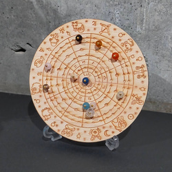 オーダーメイド／やさしい色の天然石のホロスコープ盤110ｍｍ 9枚目の画像