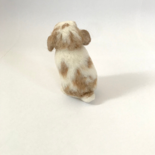 ロップイヤー ブロークンオレンジ 全身 羊毛フェルト ハンドメイド インテリア ロップイヤー ブロークンオレンジ 全身 羊毛フェルト