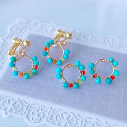14kgf＊アリゾナ産スリーピングビューティ ターコイズ ピアス