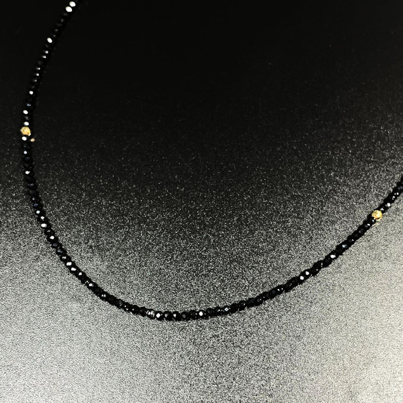 【コンビネーションが最高】K18ビーズ カットオニキス ヘマタイト 磁気 ネックレス ＳＰＫｎ２ 最高の贈り物 8枚目の画像