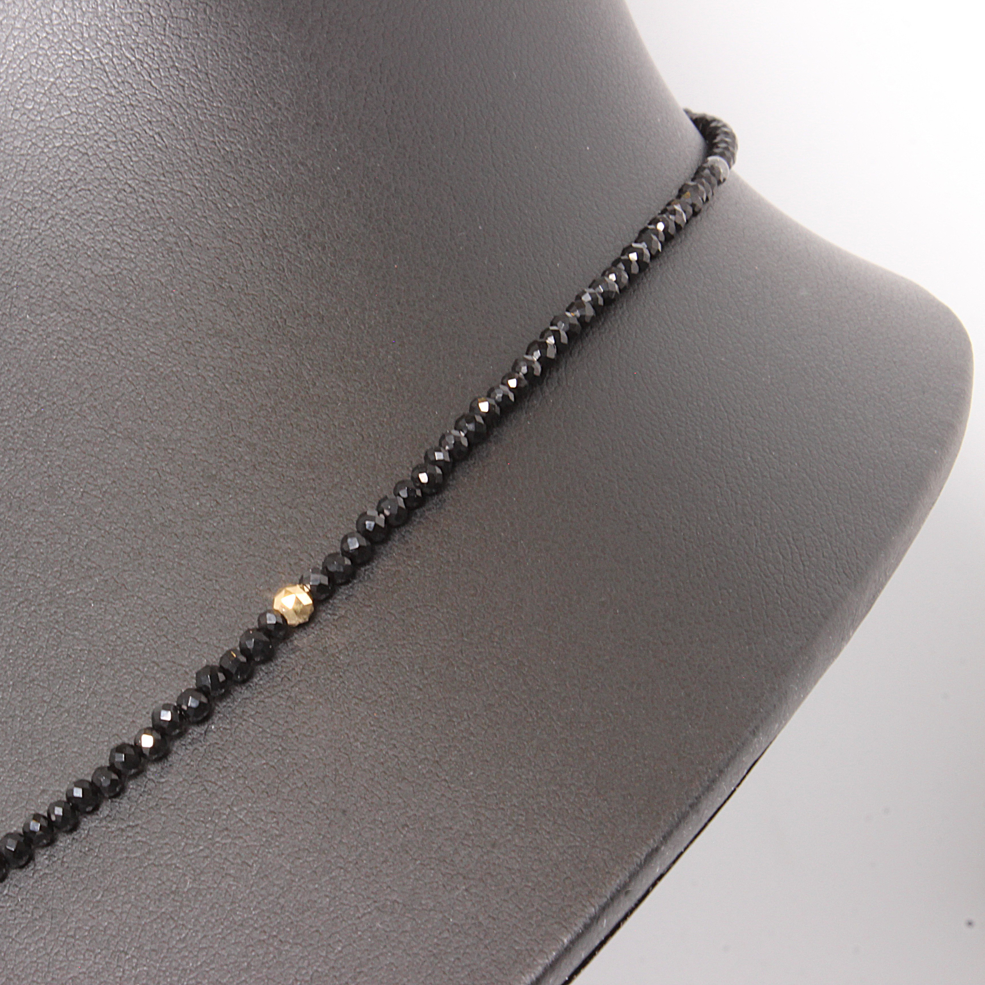 【コンビネーションが最高】K18ビーズ カットオニキス ヘマタイト 磁気 ネックレス ＳＰＫｎ２ 最高の贈り物