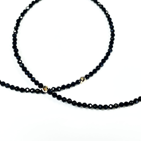 【コンビネーションが最高】K18ビーズ カットオニキス ヘマタイト 磁気 ネックレス ＳＰＫｎ２ 最高の贈り物 6枚目の画像