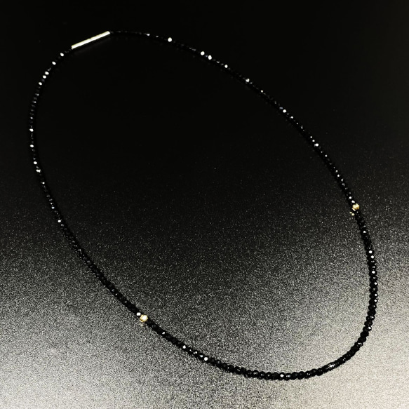 【コンビネーションが最高】K18ビーズ カットオニキス ヘマタイト 磁気 ネックレス ＳＰＫｎ２ 最高の贈り物 5枚目の画像