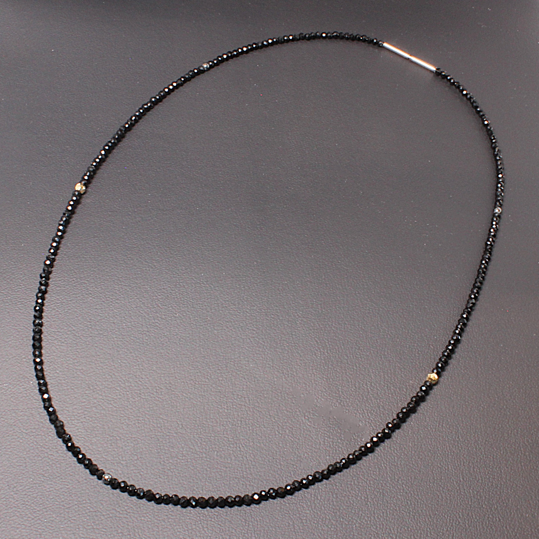 【コンビネーションが最高】K18ビーズ カットオニキス ヘマタイト 磁気 ネックレス ＳＰＫｎ２ 最高の贈り物