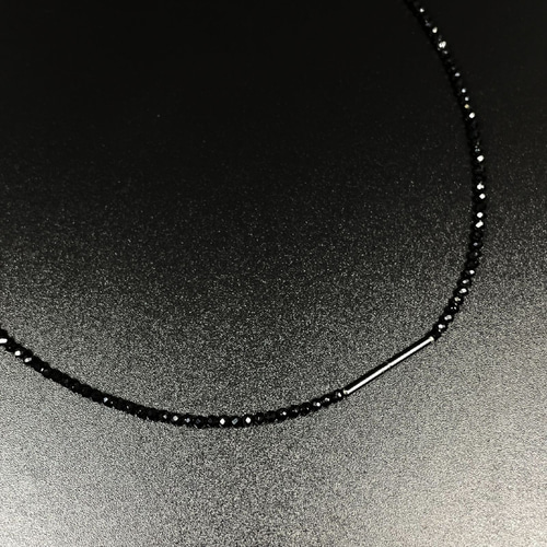 K18 黒ビーズ 多層ネックレス チェコメイトスクエアビーズネックレス(ネックレス) | Sybilla