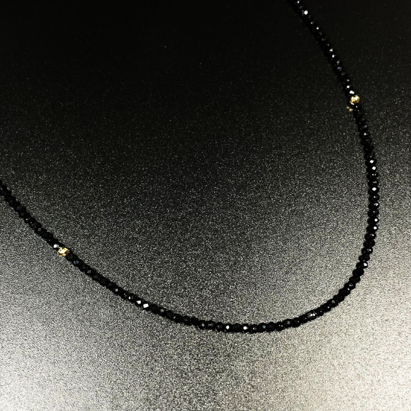【コンビネーションが最高】K18ビーズ カットオニキス ヘマタイト 磁気 ネックレス ＳＰＫｎ２ 最高の贈り物 9枚目の画像