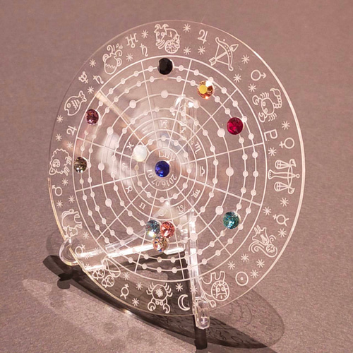 オーダーメイド／クリスタルガラスのホロスコープ盤110mm 立体