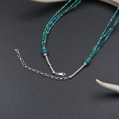C2N-1 Mini Turquoise 3連ネックレス 45cm + アジャスター10cm