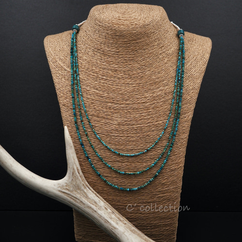 C2N-1 Mini Turquoise 3連ネックレス 45cm + アジャスター10cm 