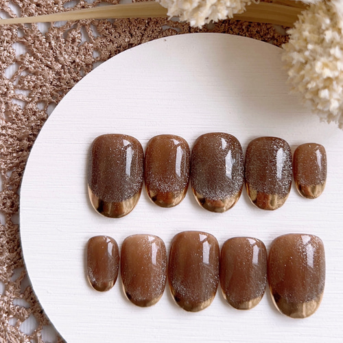 キラキラマグネットフレンチネイル ネイルチップ（つけ爪） nail_hana