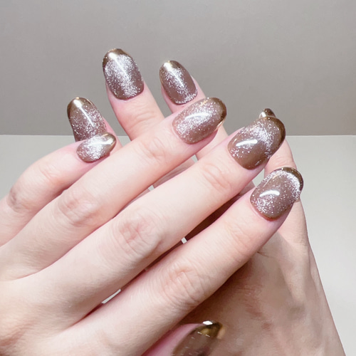 キラキラマグネットフレンチネイル ネイルチップ（つけ爪） nail_hana