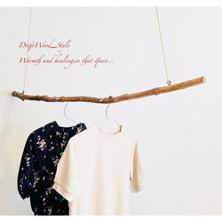 流木インテリア シンプルで細身の大型流木のハンガーラック 北欧 衣装掛け ハンギング 吊り下げ ハンガーポール 癒し 1枚目の画像